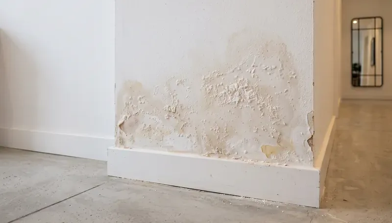 Pared con humedad por capilaridad en Baleares